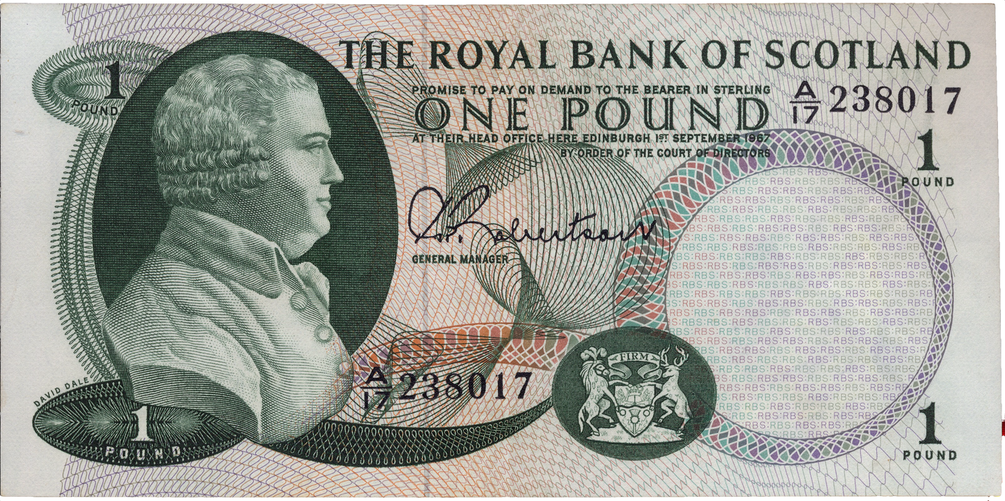 SCOTLAND P.327a SC805 1966 Royal Bank of Scotland £1 EF