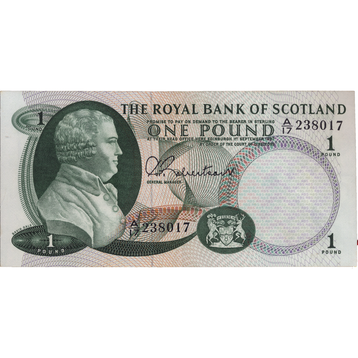 SCOTLAND P.327a SC805 1966 Royal Bank of Scotland £1 EF