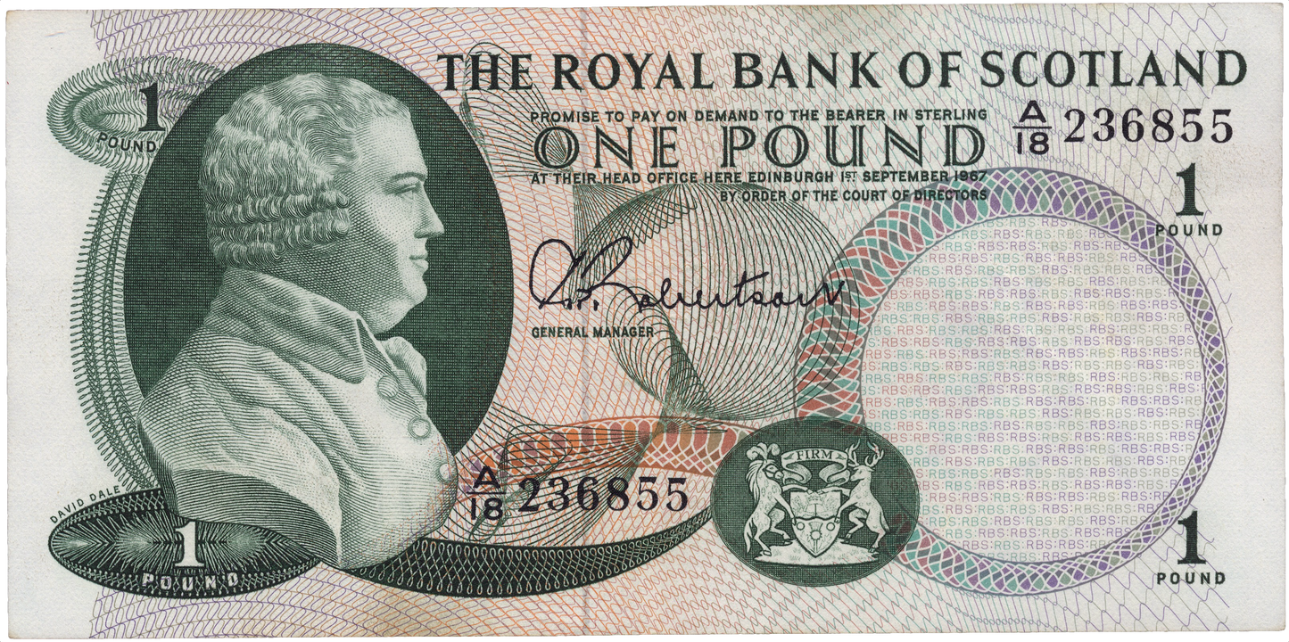 SCOTLAND P.327a SC805 1966 Royal Bank of Scotland £1 AUNC