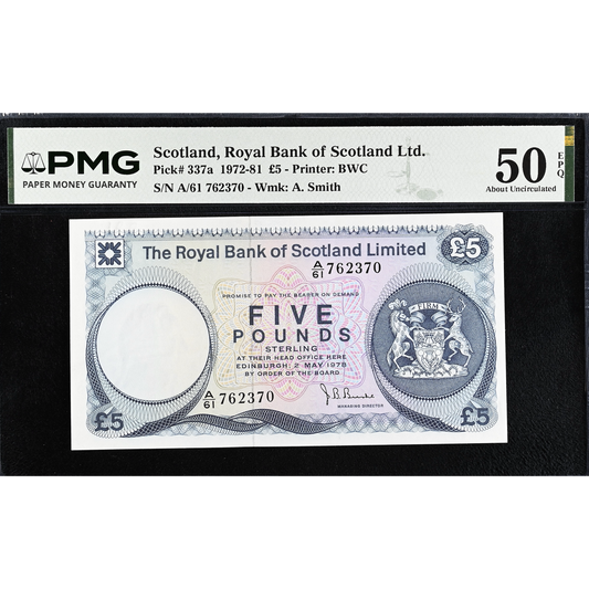 SCOTLAND P.337a SC817 1978 Royal Bank of Scotland £5 AUNC 50 EPQ