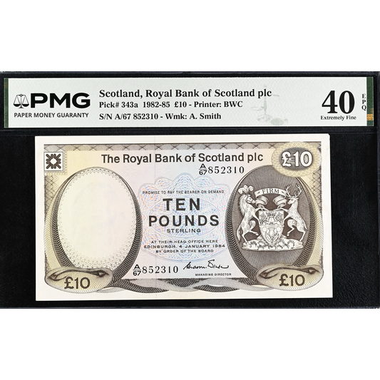 SCOTLAND P.343a SC851a 1984 Royal Bank of Scotland £10 EF 40 EPQ
