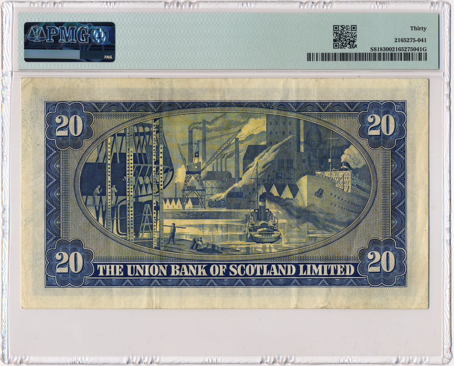 SCOTLAND P.S818 SC933 1952 Union Bank of Scotland £20 VF 30