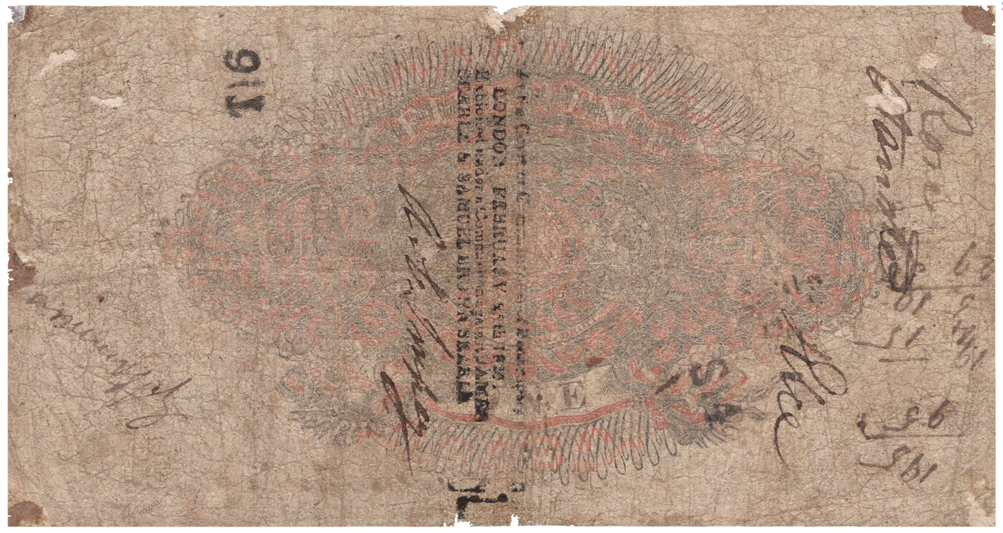 Saffron Walden Bank 1824 £1 banknote Outing 1848b