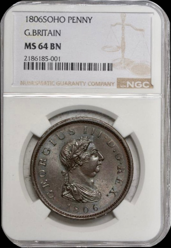 1806 Penny S3780 BMC 1343 No curl UNC MS 64 BN