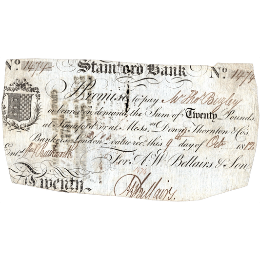 Stamford Bank 1812 £20 banknote Outing 2030d