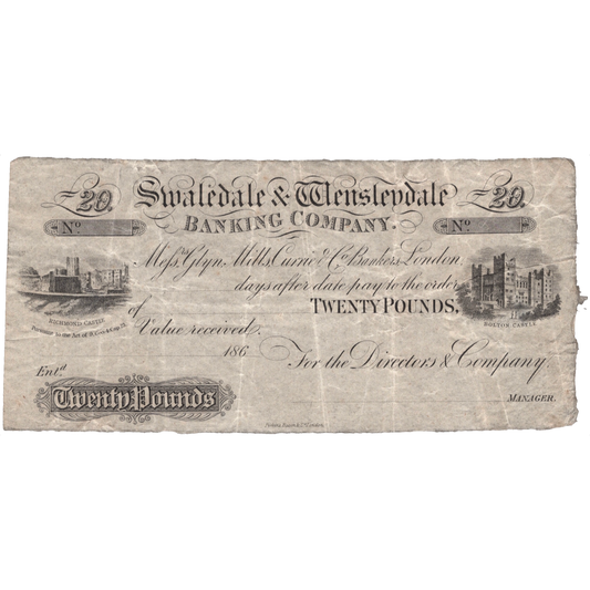 Swaledale & Wensleydale Banking Company 186_ £20 payment order Outing 1786