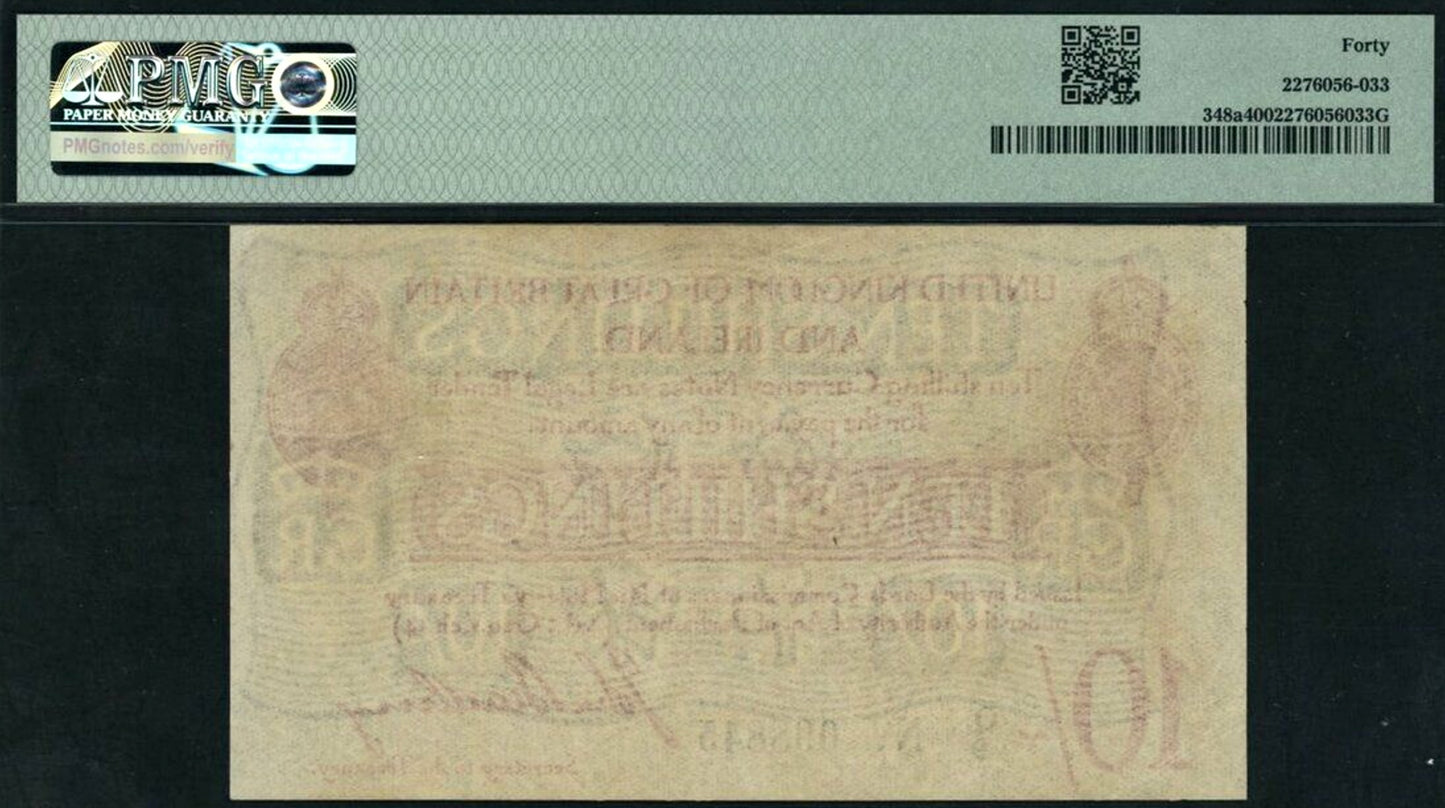 ENGLAND P.348a T13.2 1915 HM Treasury Bradbury 10s EF 40