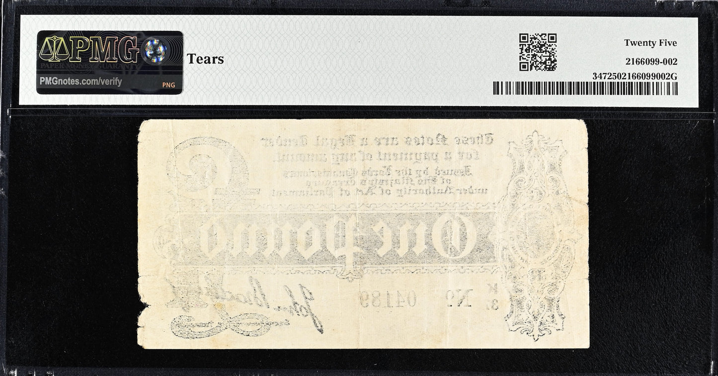 ENGLAND P.347 T4.2 1914 HM Treasury 1914 Bradbury £1 K/37 VF 25