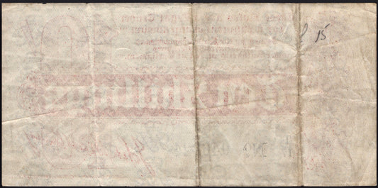 ENGLAND P.346 T8 1914 HM Treasury Bradbury 10s T/17 VF Scarce