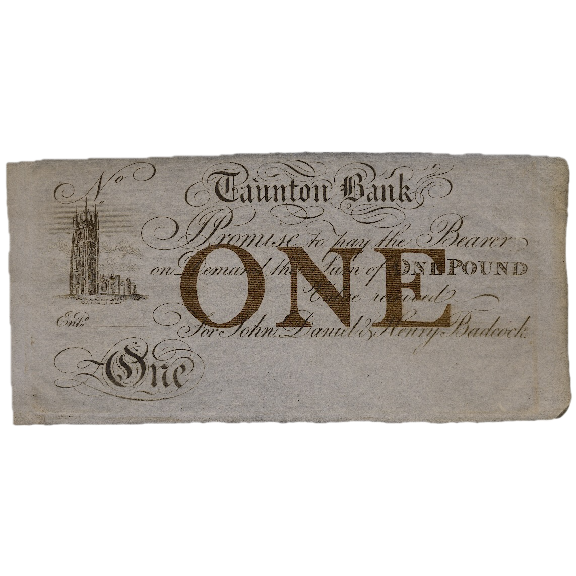 Taunton Bank 18__ £1 banknote Outing 2132a