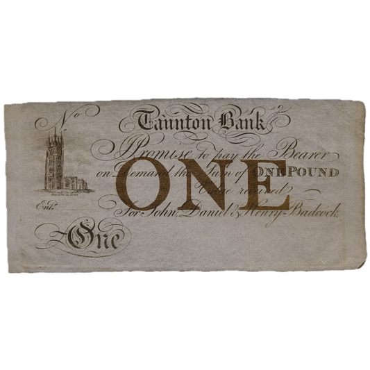 Taunton Bank 18__ £1 banknote Outing 2132a