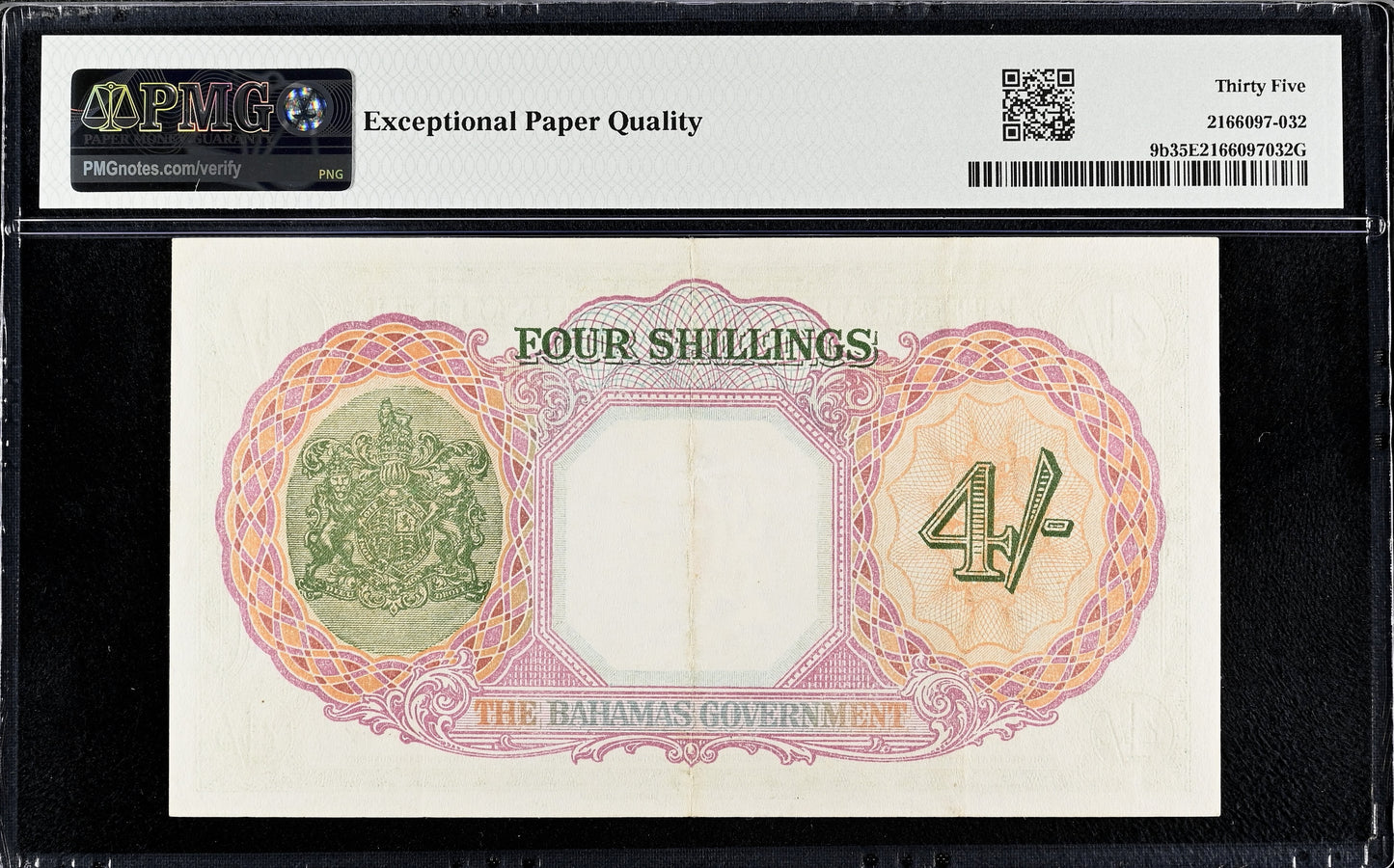 BAHAMAS P.9b 1941 4 Shillings Choice VF 35 EPQ