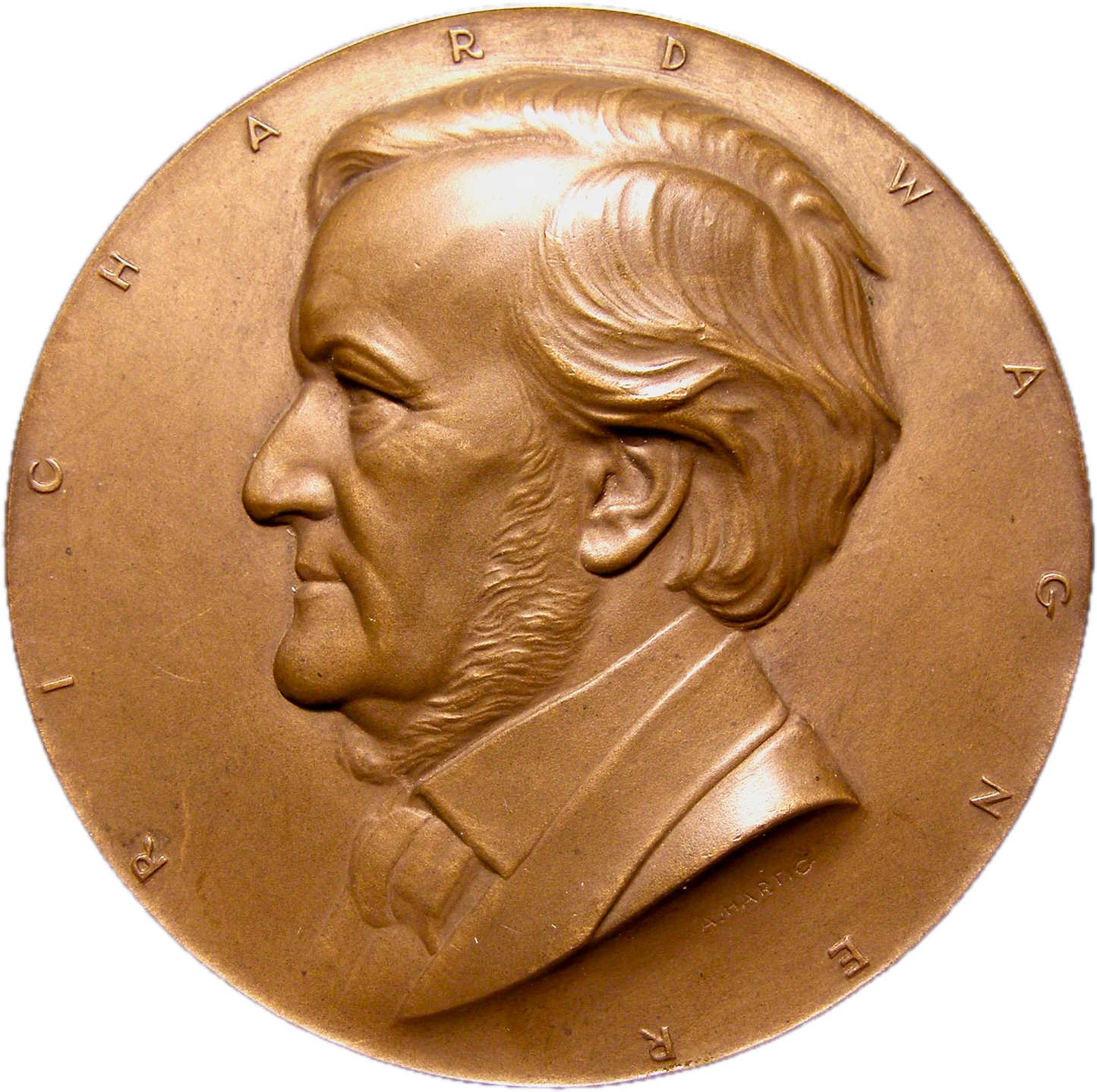 1924 GERMANY Richard Wagner 76mm bronze uniface medal by A Hartig