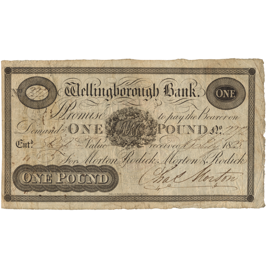 Wellingborough Bank 1823 £1 banknote Outing 2294e