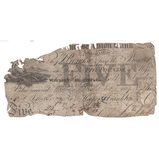 Wiltshire & Somerset Union Bank 1827 £5 banknote Outing 2328e rare