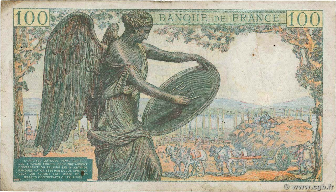 FRANCE P.101b 1943 100Fr F-