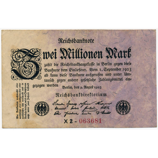 GERMANY P.103b 1923 2,000,000 Mark VF
