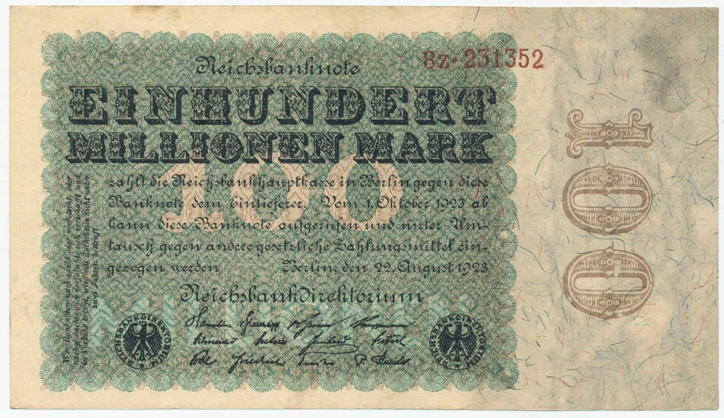 GERMANY P.107a 1923 100,000,000 Mark AUNC