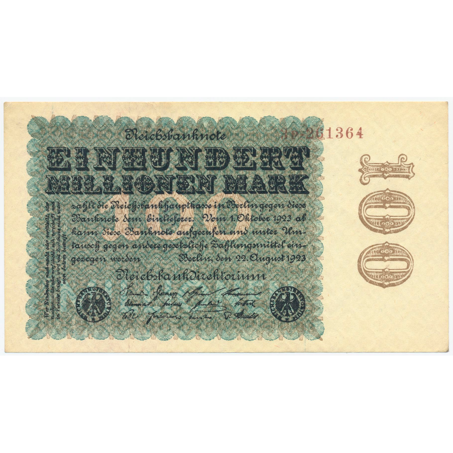 GERMANY P.107b 1923 100,000,000 Mark AUNC