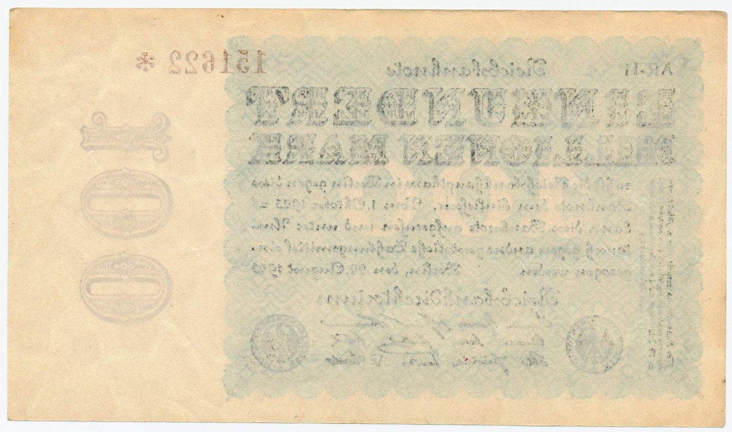 GERMANY P.107f 1923 100,000,000 Mark AUNC