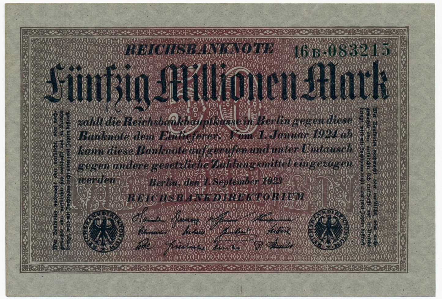 GERMANY P.109a 1923 50,000,000 Mark UNC