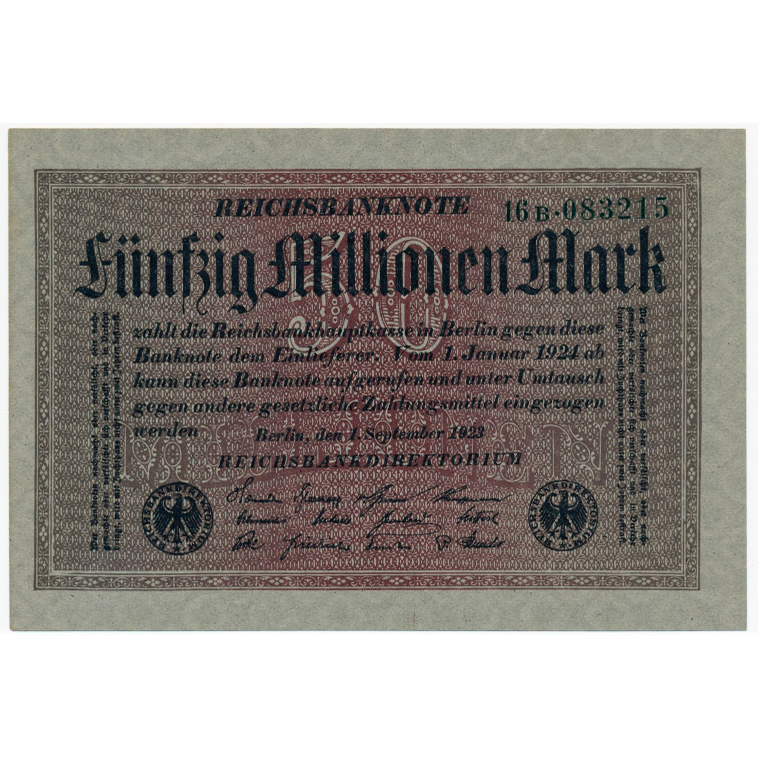 GERMANY P.109a 1923 50,000,000 Mark UNC