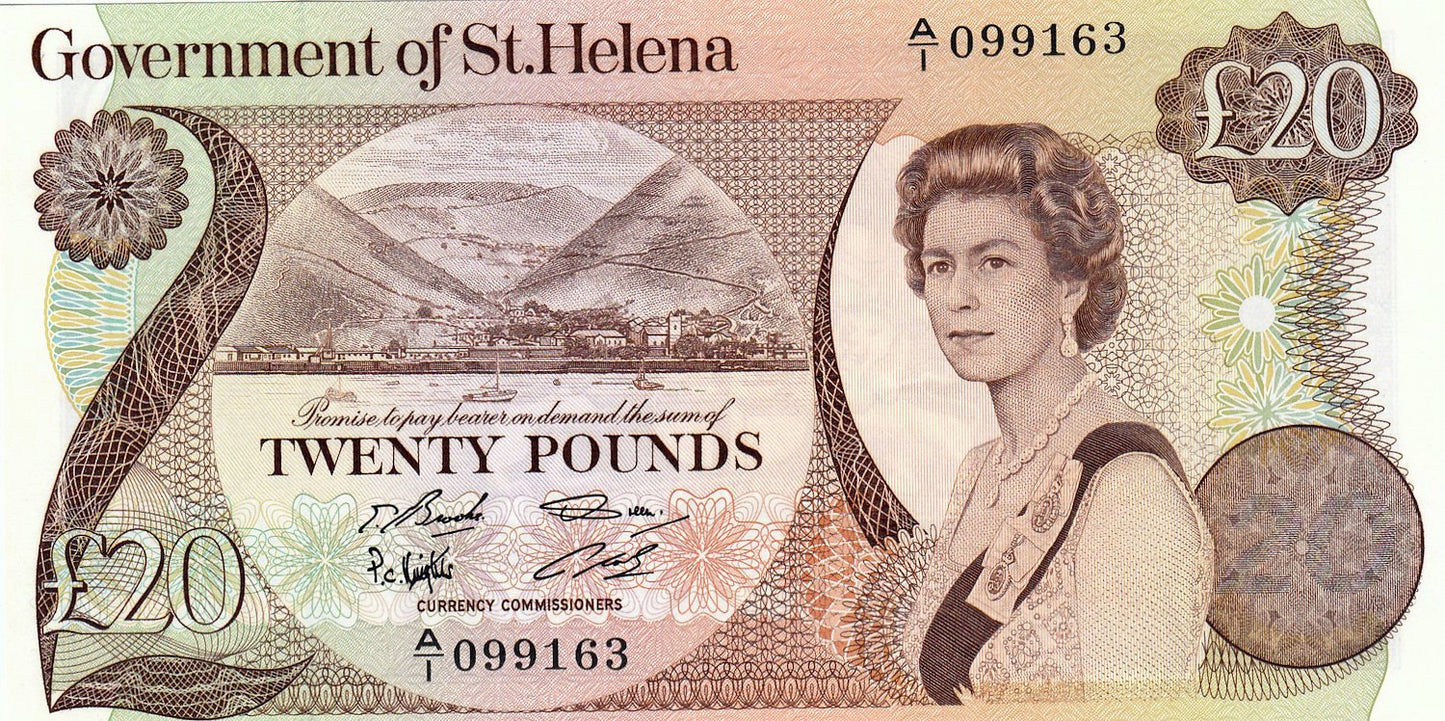 St HELENA P.10a 1986 £20 A/1 GEM UNC 65 EPQ