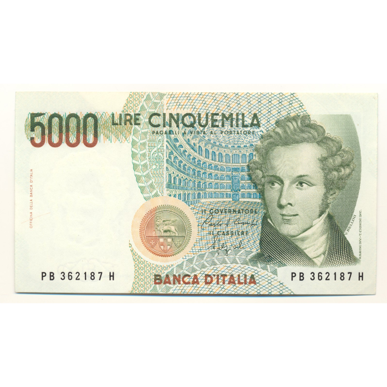 ITALY P.111b 1985 5,000 Lire UNC