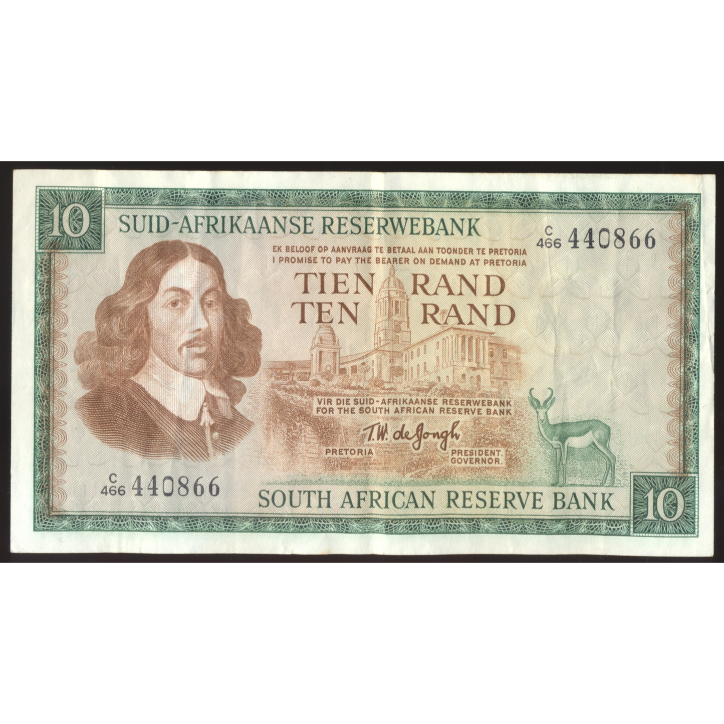 SOUTH AFRICA P.114b 1967-1974 10 Rand GVF