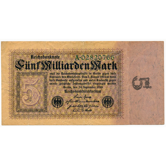 GERMANY P.115a 1923 5,000,000,000 Mark F