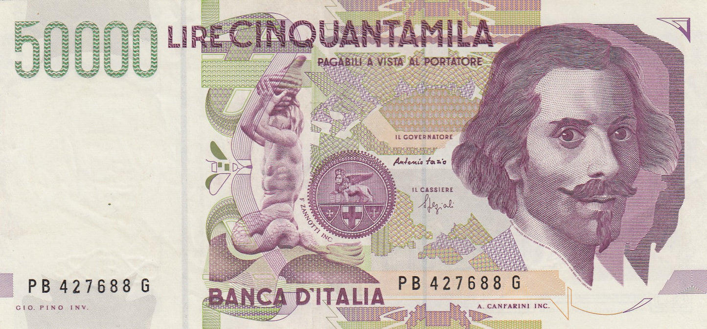 ITALY P.116b 1992 50,000 Lire EF