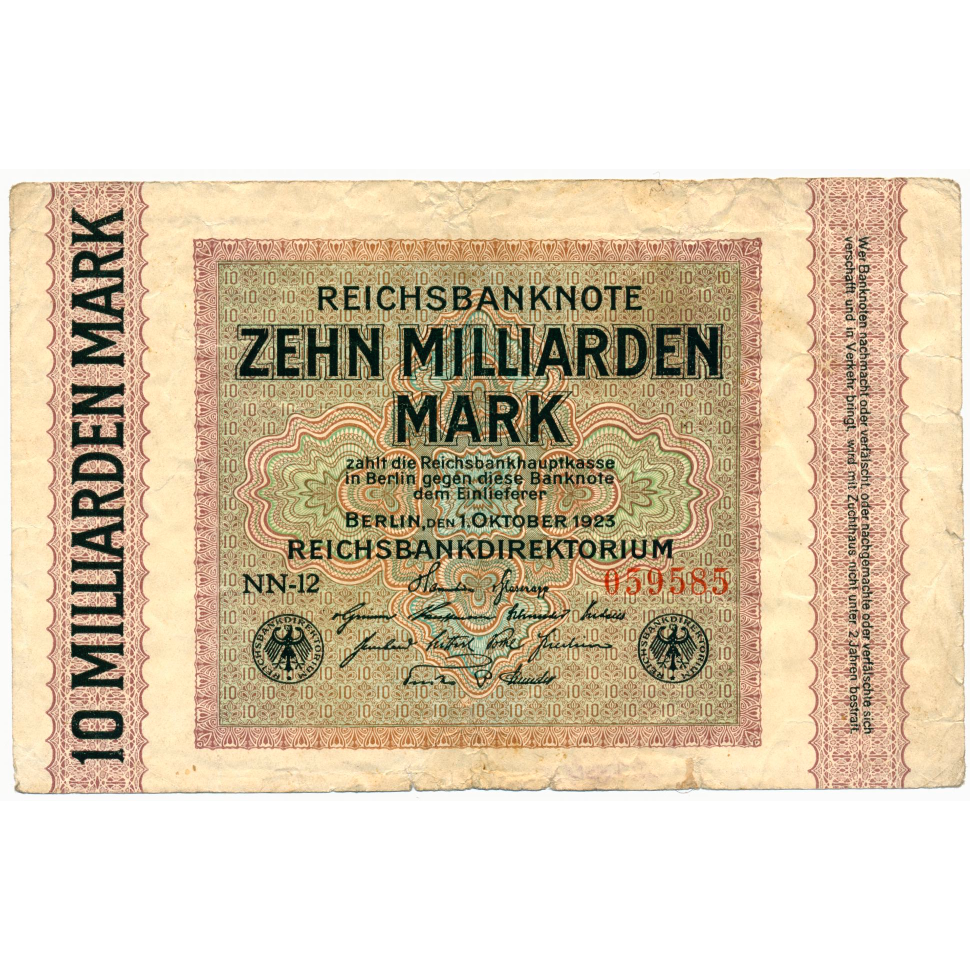 GERMANY P.117a 1923 10,000,000,000 Mark GF