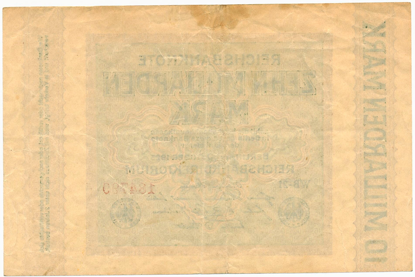 GERMANY P.117b 1923 10,000,000,000 Mark VF
