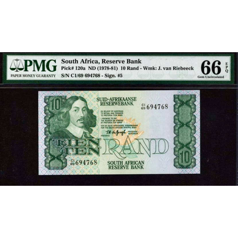 SOUTH AFRICA P.120a 1978-1981 10 Rand GEM 66 UNC