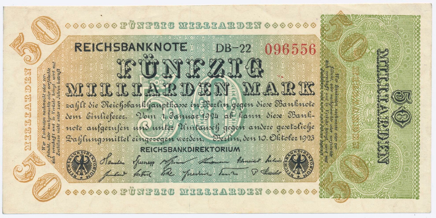 GERMANY P.120b 1923 50,000,000,000 Mark AUNC