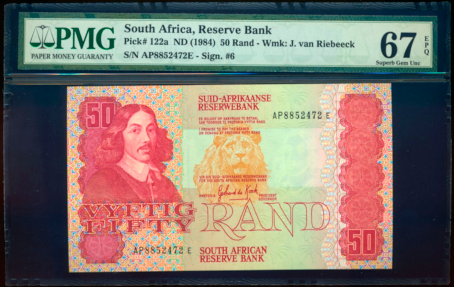 SOUTH AFRICA P.122a 1984 50 Rand SUPERB GEM 67 UNC