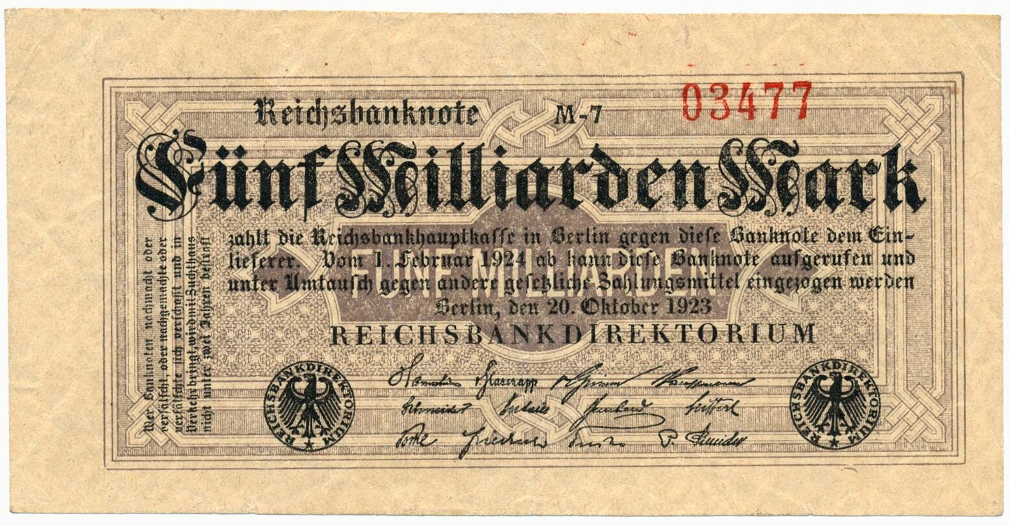 GERMANY P.123a 1923 5,000,000,000 Mark NEF