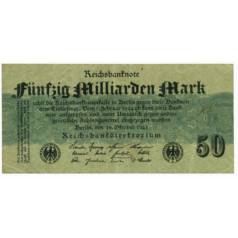 GERMANY P.125b 1923 50,000,000,000 Mark VF