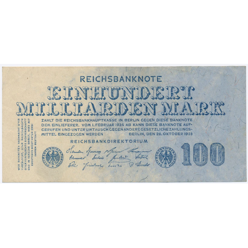 GERMANY P.126 1923 100,000,000,000 Mark EF
