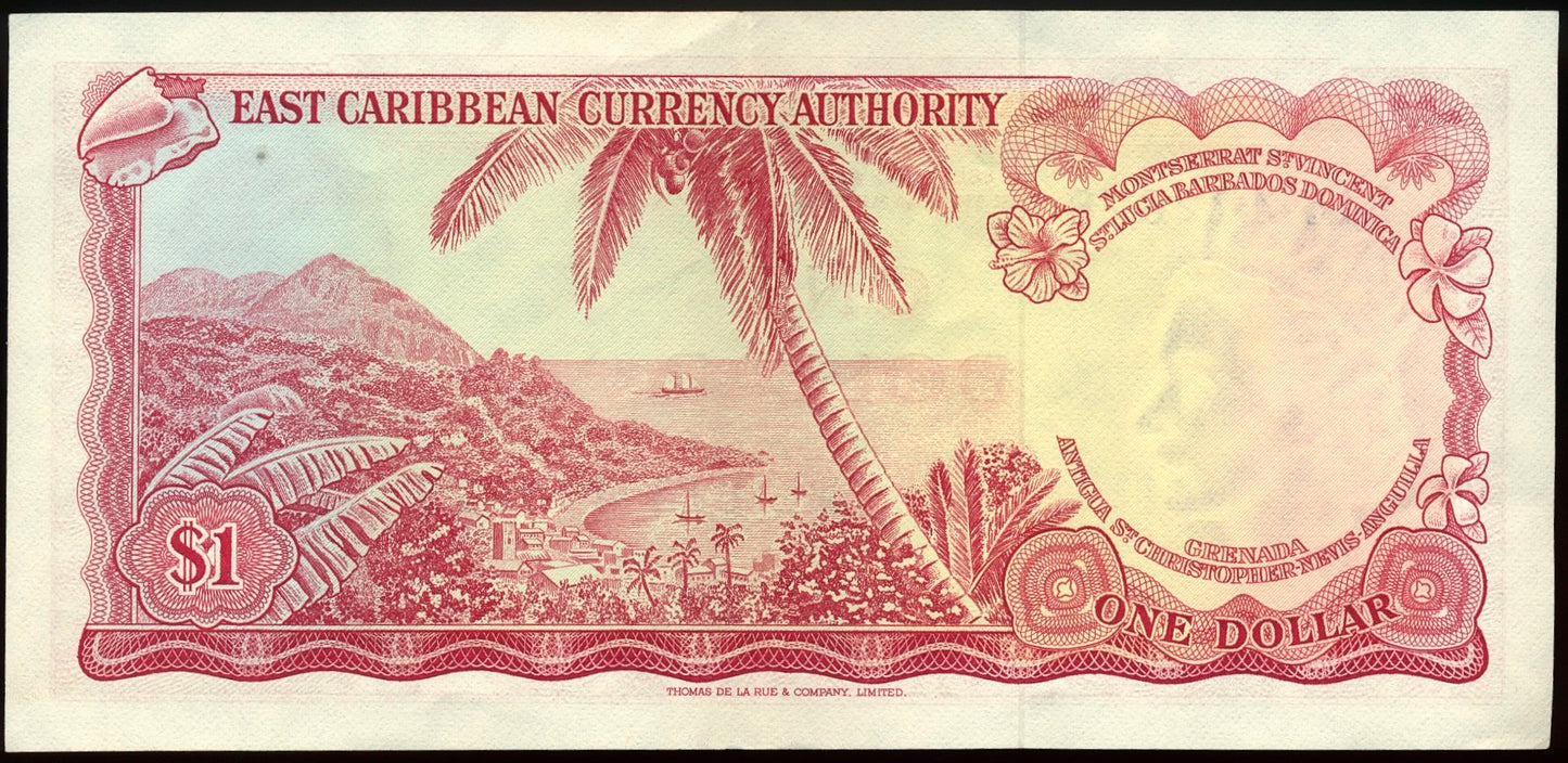 EAST CARIBBEAN P.13b 1965 $1 EF B15