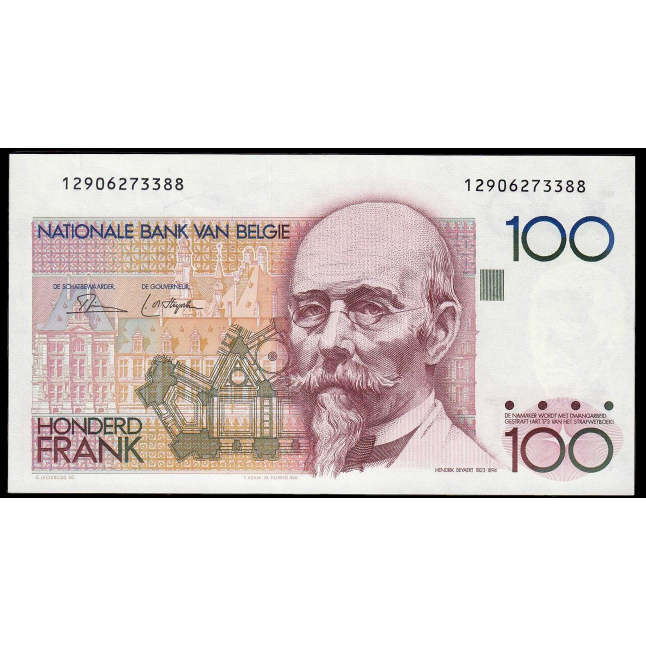 BELGIUM P.142a 1982-1984 100 Francs AUNC
