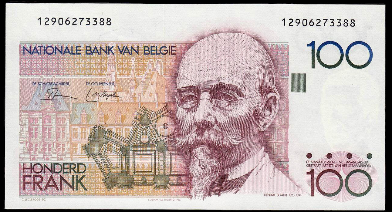 BELGIUM P.142a 1982-1984 100 Francs AUNC
