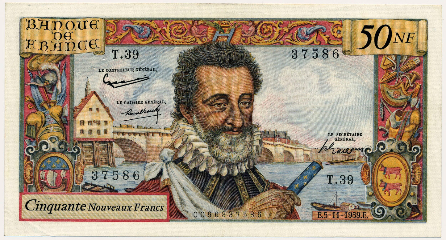 FRANCE P.143a France 1959 50 Nouveaux Francs EF 40