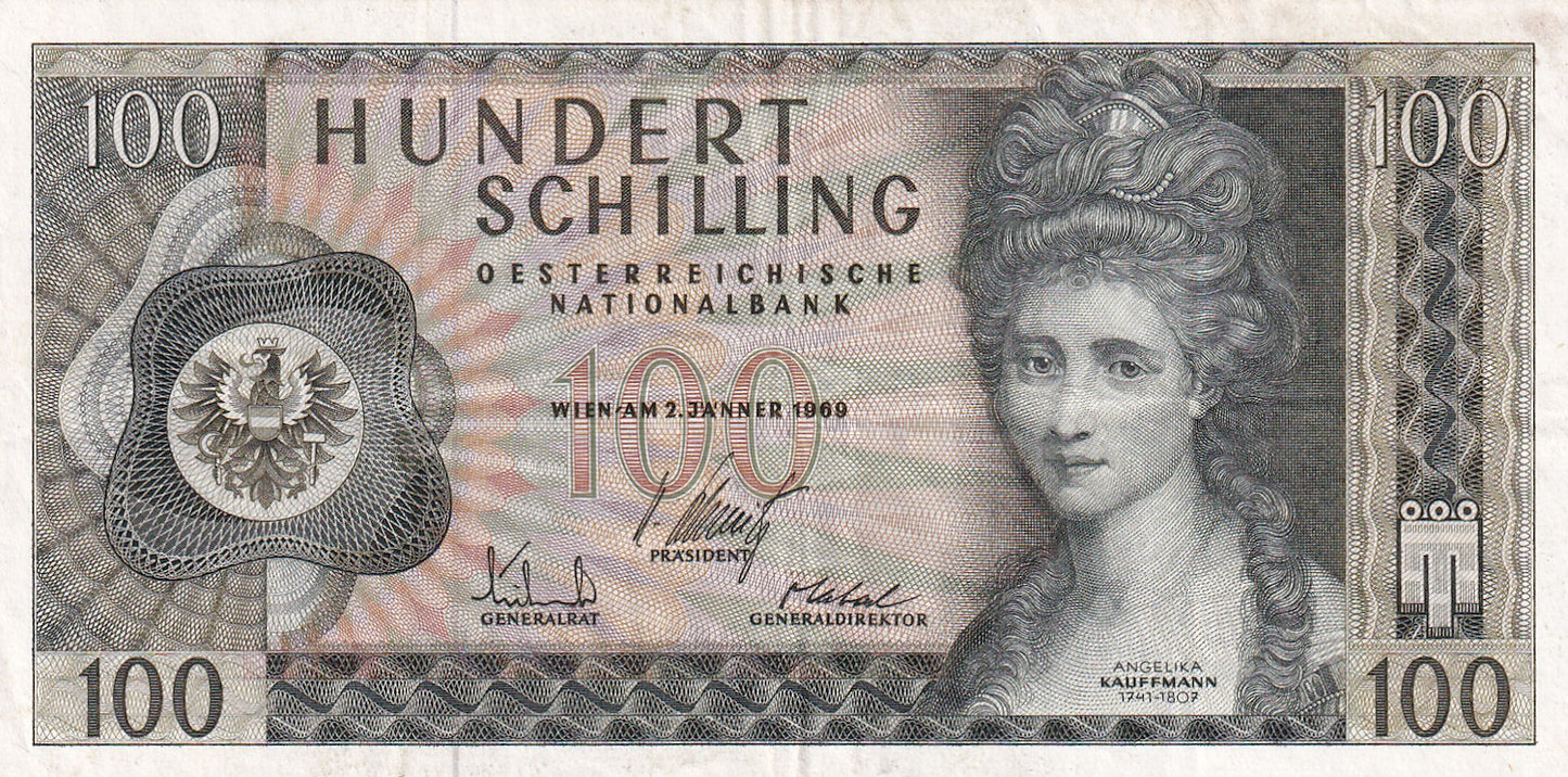 AUSTRIA P.145a 1969 100 Schilling GVF