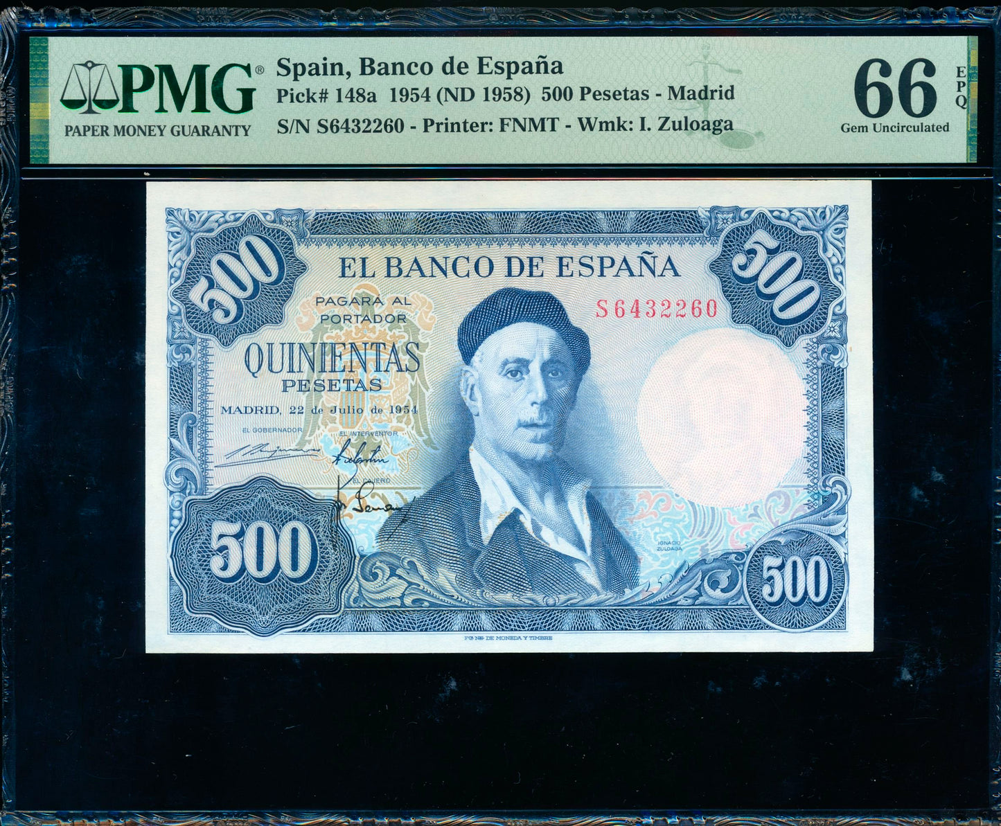 SPAIN P.148a 1958 50 Pesetas 66 EPQ GEM UNC