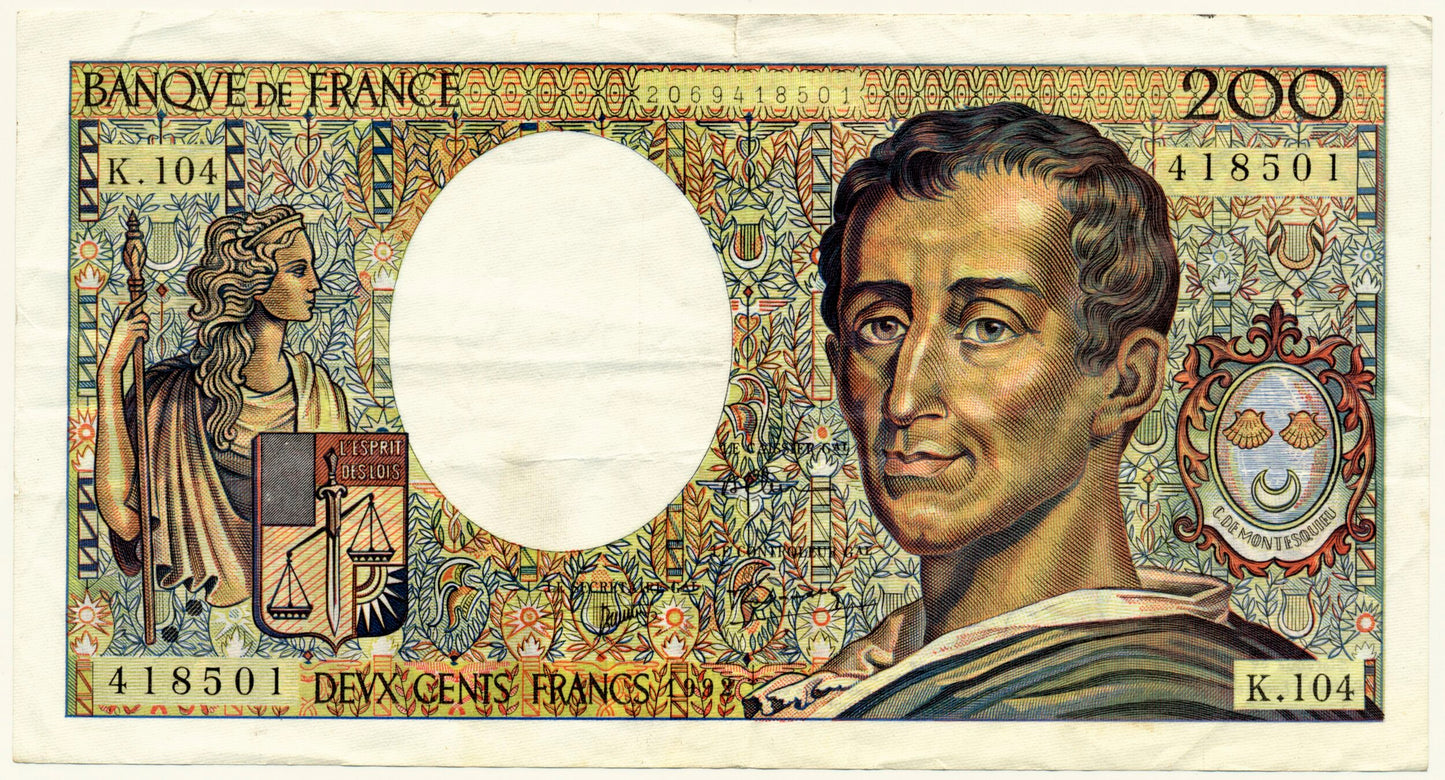 FRANCE P.155e 1992 200Fr Bruneel, Bonnardin, Charriau NEF