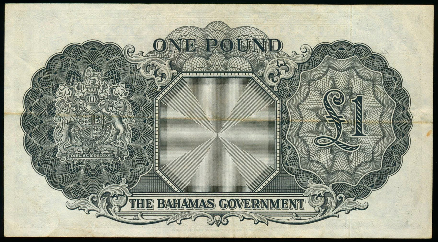 BAHAMAS P.15a 1953 £1 A/1 Choice VF 35