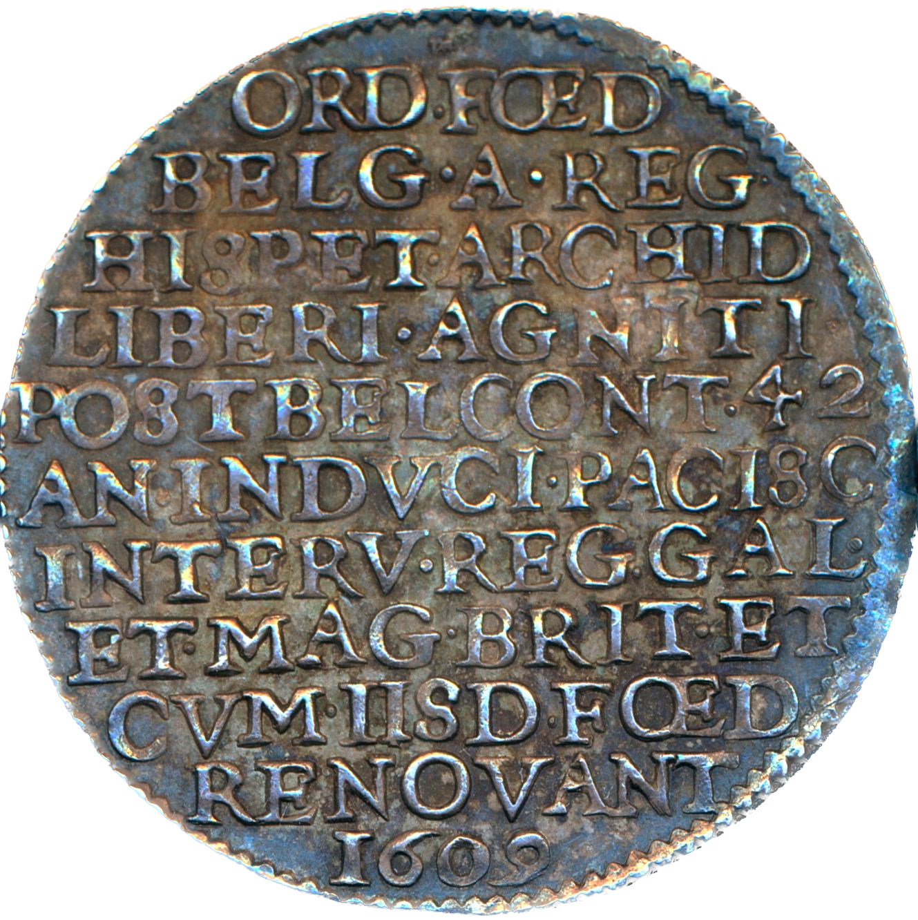 1609 Alliance England, France and United Provinces silver medal MI 198/23 E87b GVF