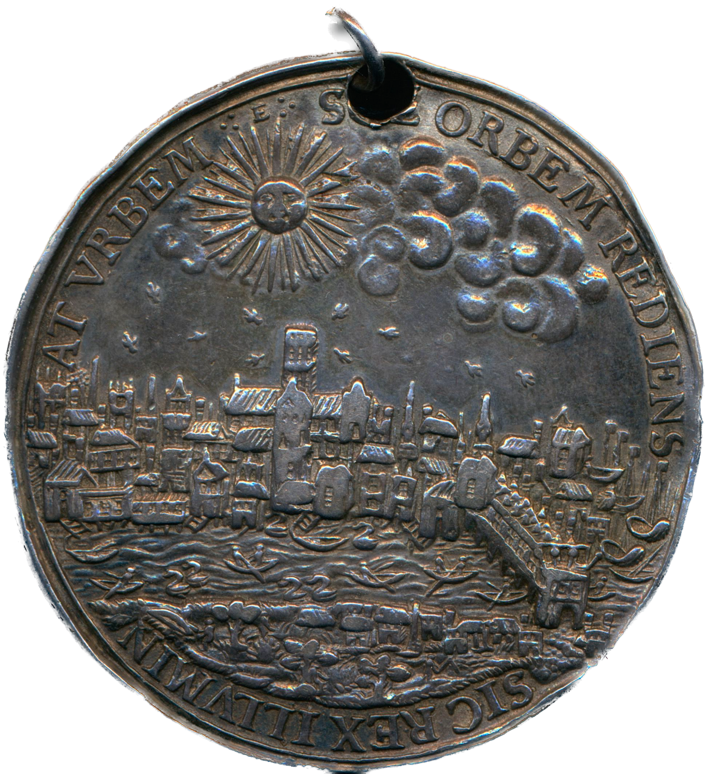 1633 Return to London of Charles I 43mm silver medal MI 266/62 E124b GVF