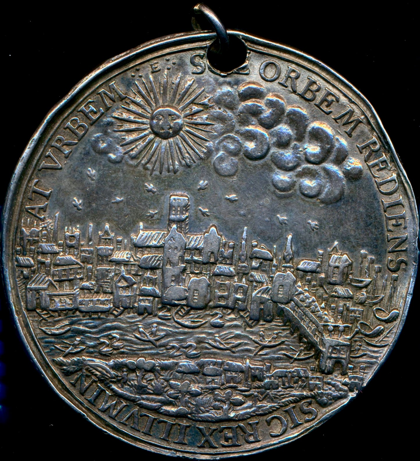 1633 Return to London of Charles I 43mm silver medal MI 266/62 E124b GVF